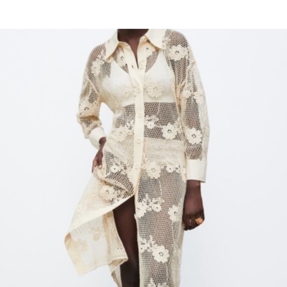 Long button up crochet top - Picture 1 of 4